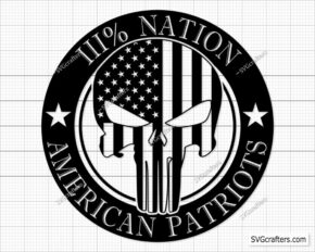 3 Percenters Punisher Skull svg, American Patriots Punisher Svg