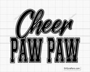 Cheer Paw Paw Svg, Cheer Grandpa Svg, Cheer Dad Svg