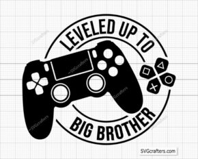 Leveled Up To Big Brother Svg Png, New Big Bro Svg