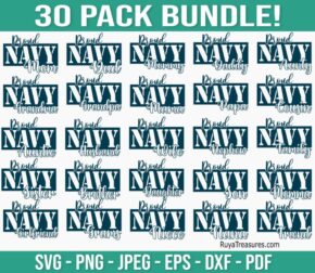 Proud Navy Family Bundle Svg Png, Proud Navy Mom Svg, Army Svg